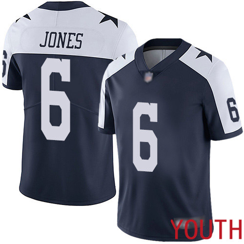 Youth Dallas Cowboys Limited Navy Blue Chris Jones Alternate #6 Vapor Untouchable Throwback NFL Jersey->youth nfl jersey->Youth Jersey